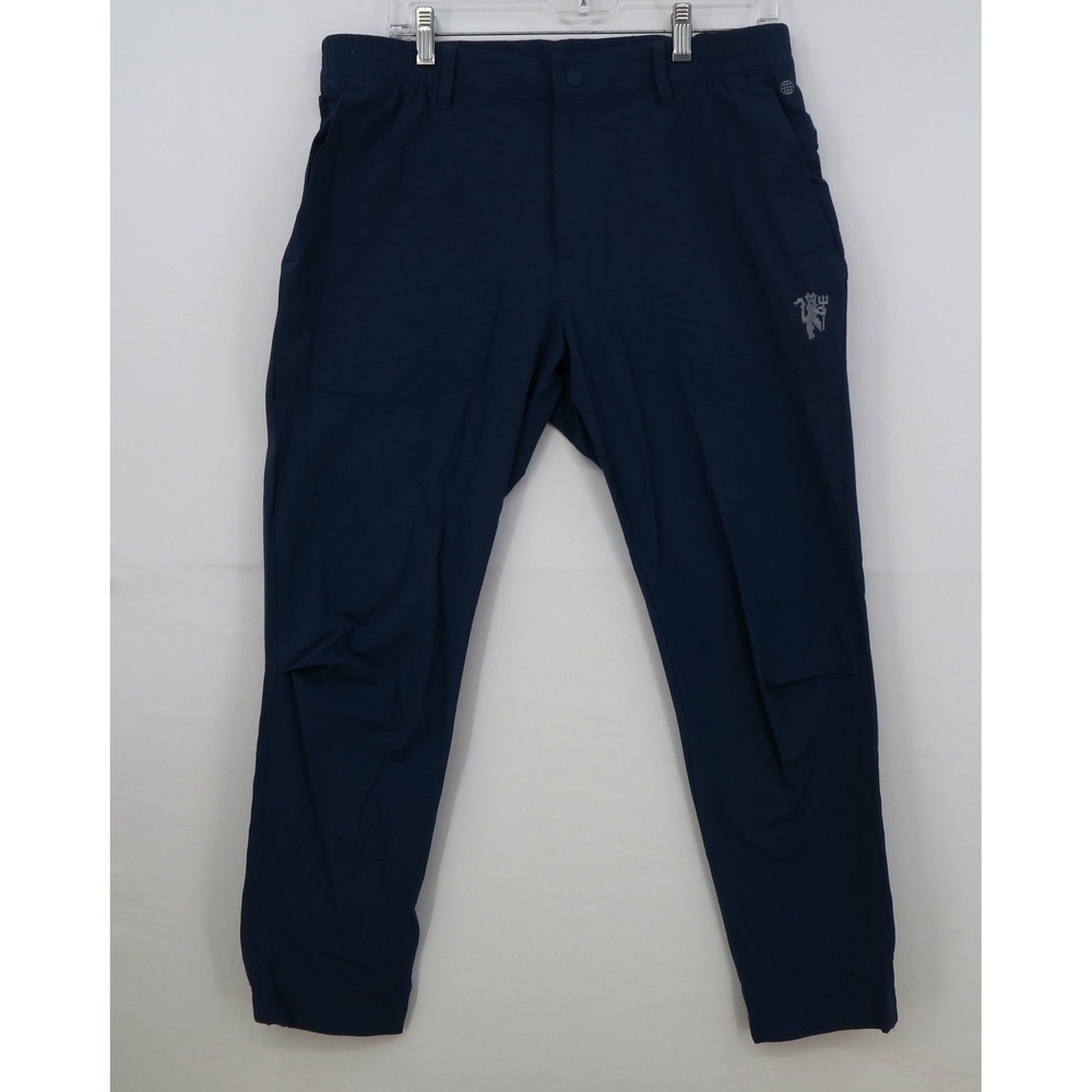 Adidas Manchester United FC Travel Pants Navy Blue Mens 32x32 Joggers Soccer